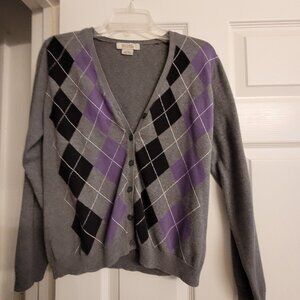 Michael Kors Argyle Sweater Size L